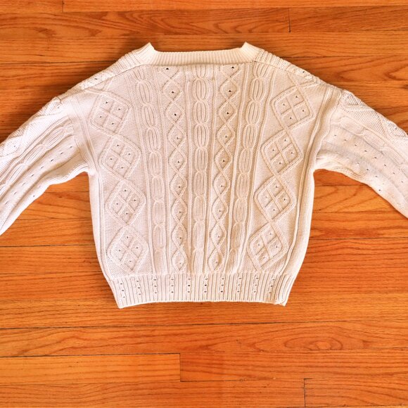 Vintage Eddie Bauer Women's Cable Knit Cardigan - Picture 4 of 5